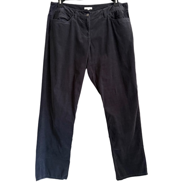 Eileen Fisher Minimalist Casual Straight-Leg Micro-Corduroy Pants Sz L